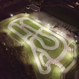 Hamilton Karting Complex at night